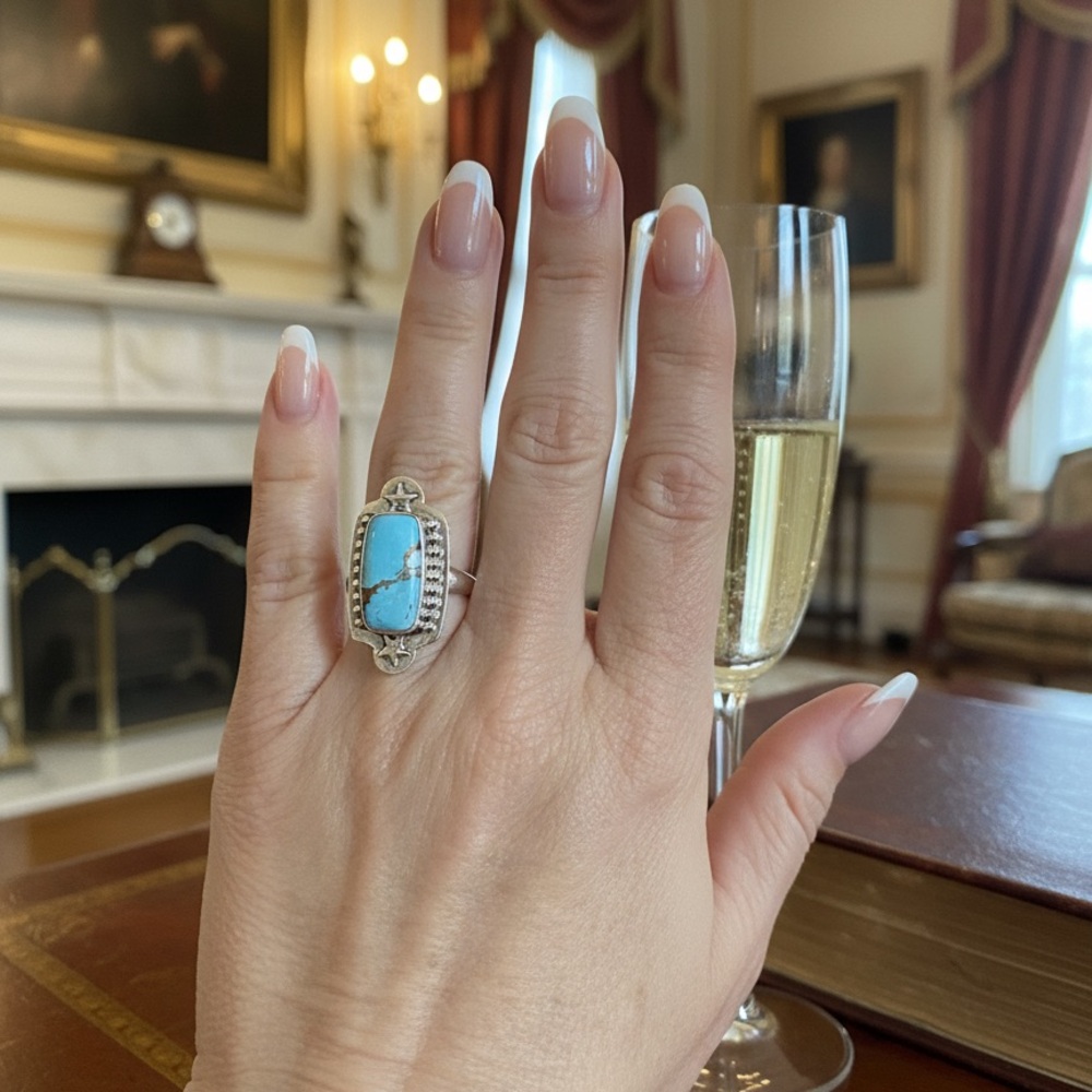 Turquoise and Sterling Silver‎ Ring